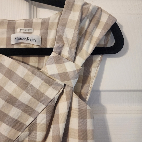 Calvin Klein Tan Gingham Dress - Picture 7 of 7